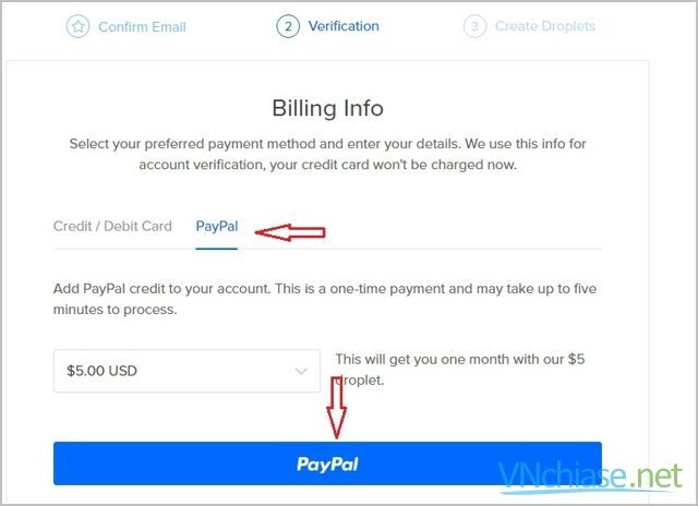 DigitalOcean Payment Paypal